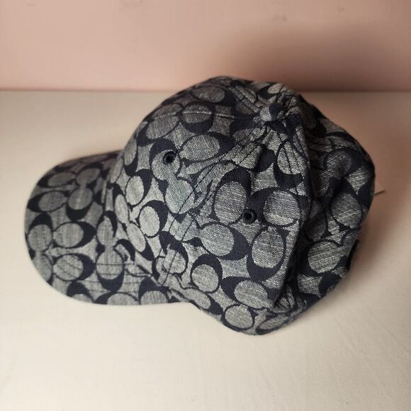 NWT Coach C6679 Blue Denim Chambray Cotton Adjustable Baseball Cap Hat - Picture 3 of 5